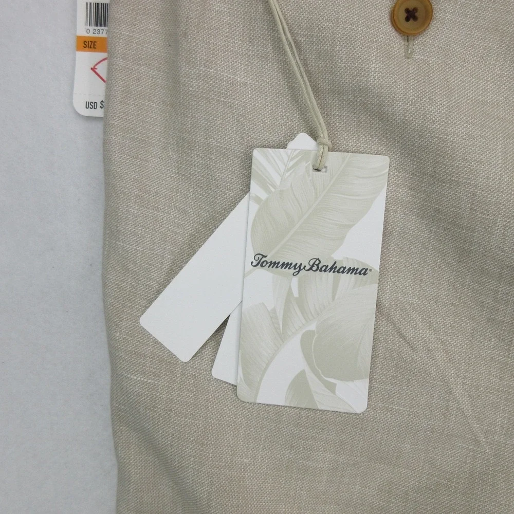 Tommy Bahama Men Dress Pants 33x30 Latigo Beach Linen Khaki Stretch New DEFECT